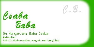 csaba baba business card